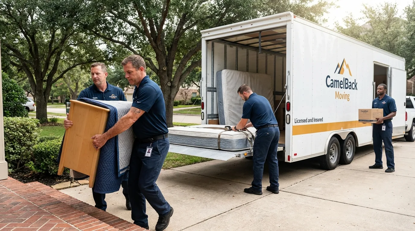 Crew loading residential truck for cross-state move from Dillsburg, PA