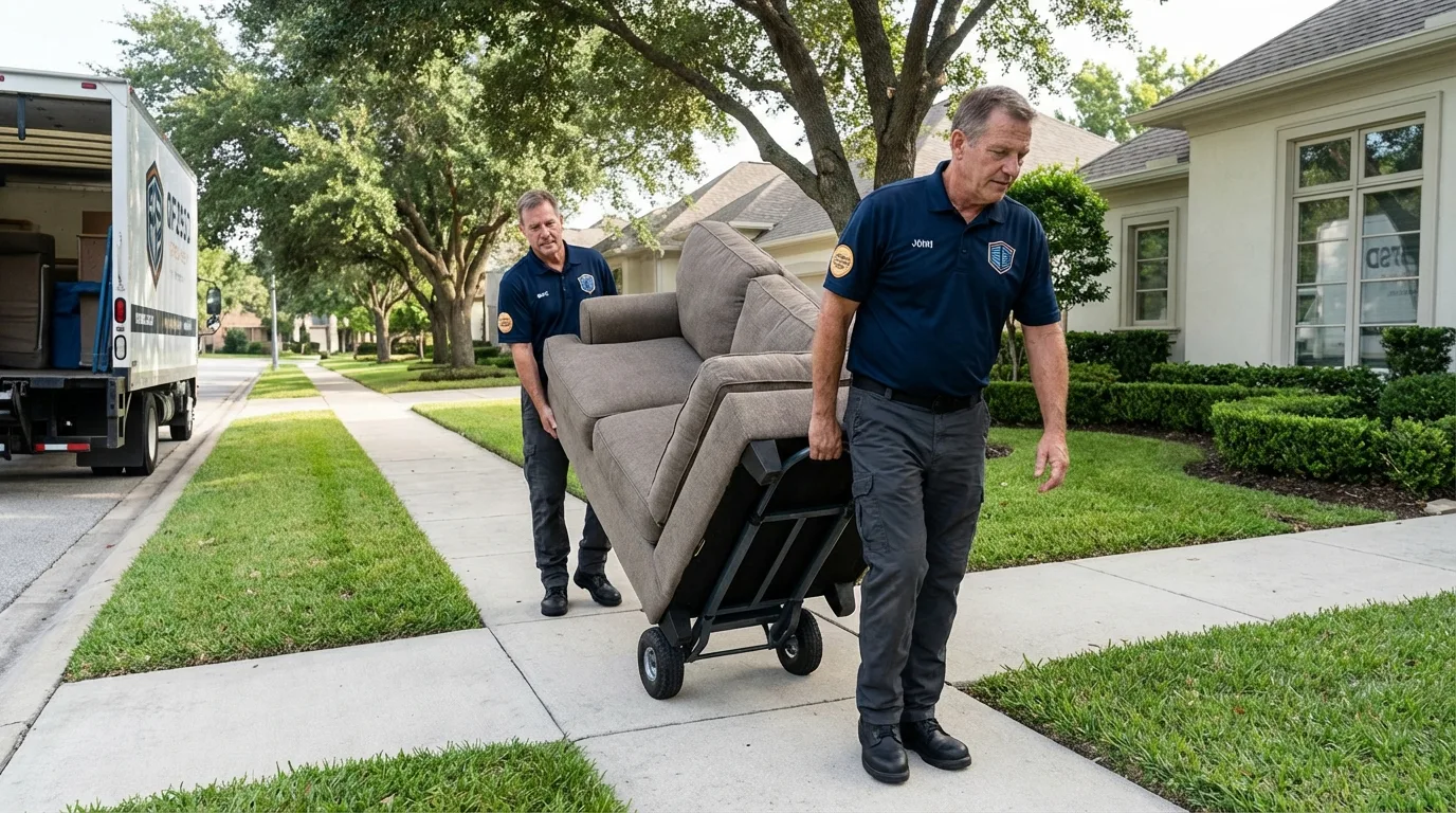 Local residential moving crew loading furniture in Dillsburg, PA
